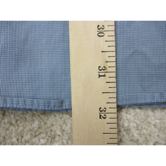 Theory Shirt Men Medium 17 32 33 Blue Long Sleeve Button Up Cotton Stretch * - Picture 10 of 16